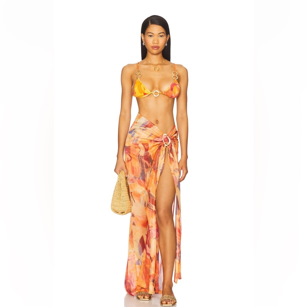 Vivi charm bikini sarong set in Here Comes The Sun